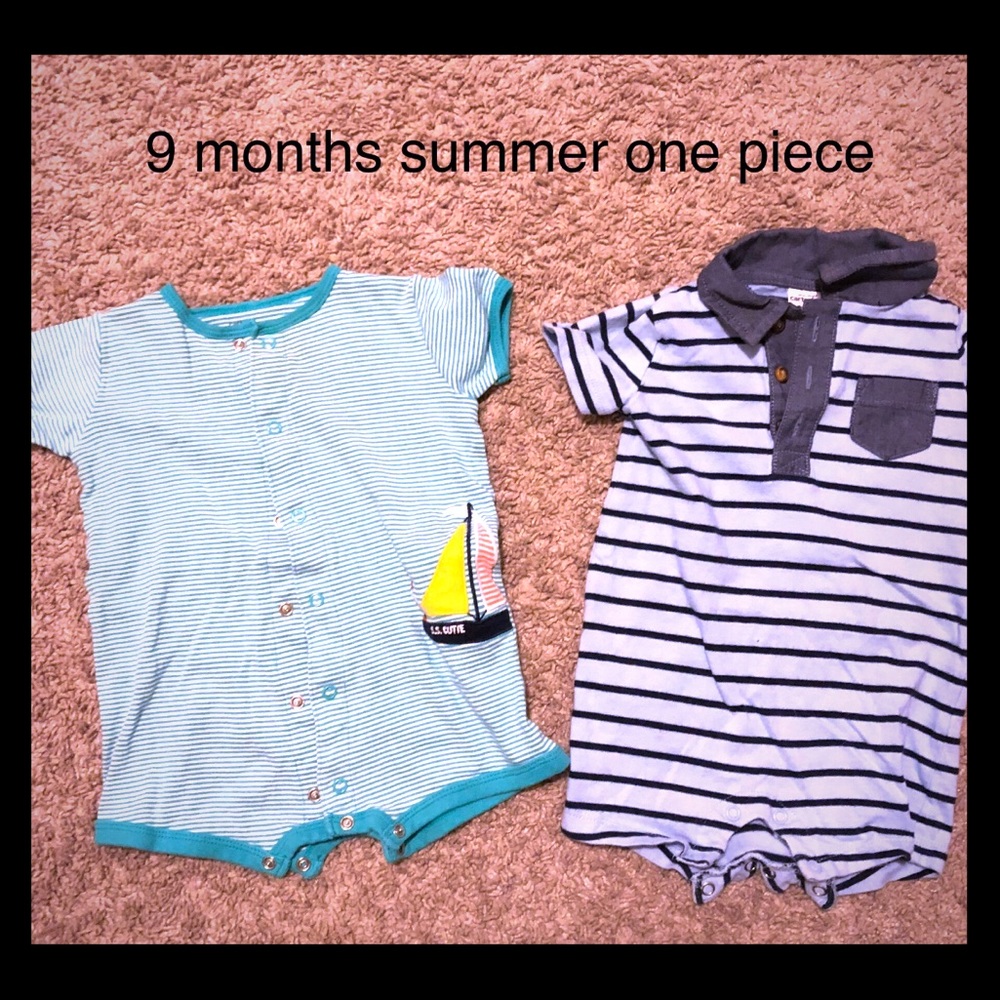 Carters 9 month summer one piece boys outfits.